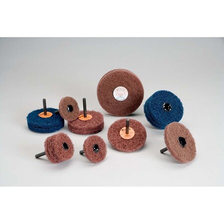 3M Standard Abrasives Buff And Blend Gp Wheel 880615, 4 In X 2 Ply X 1/4 In A Med 7100095613